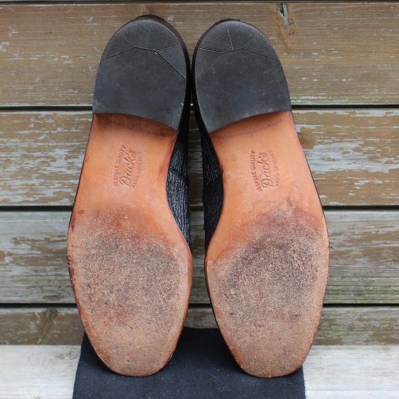 Vintage Dark Brown Genuine Sharkskin Slip-on Shoes, Made in Canada, 9.5 D, EUC - Picture 12 of 13